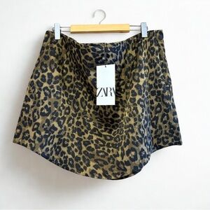 🐆 Zara Leopard Satin Mini Skirt – XXL (NWT)